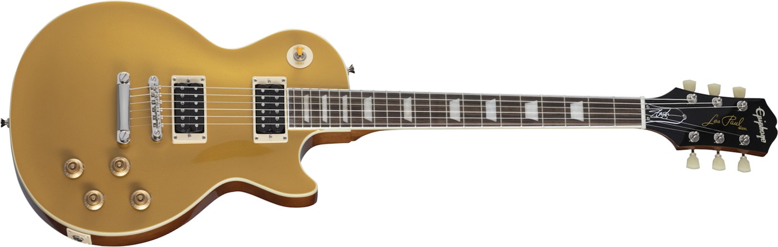 Epiphone Slash Les Paul Standard Goldtop Victoria Signature 2h Ht Lau +etui - Gold - Guitare Électrique Single Cut - Main picture