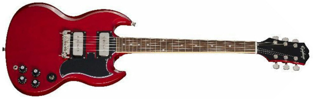 Epiphone Tony Iommi Sg Special Signature 2s P90 Ht Rw - Vintage Cherry - Guitare Électrique Double Cut - Main picture