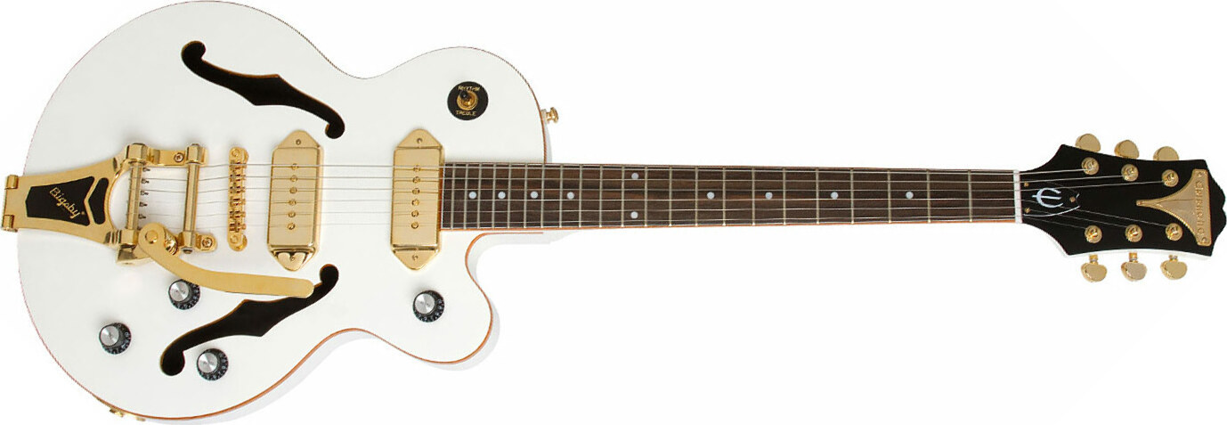 Epiphone Wildkat Royale Gh - Pearl White - Guitare Électrique 1/2 Caisse - Main picture