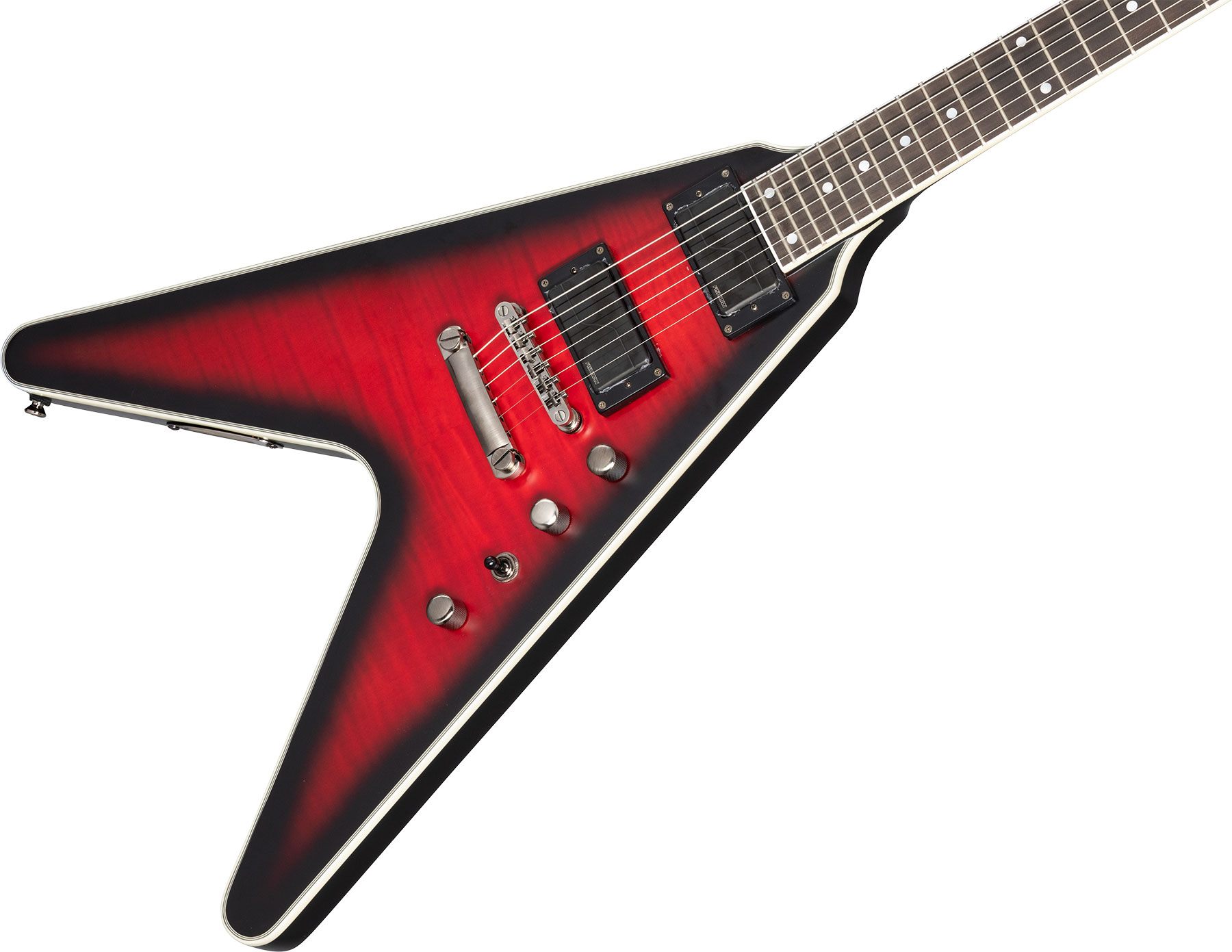 Epiphone Dave Mustaine Flying V Prophecy 2h Fishman Fluence Ht Eb - Aged Dark Red Burst - Guitare Électrique MÉtal - Variation 3