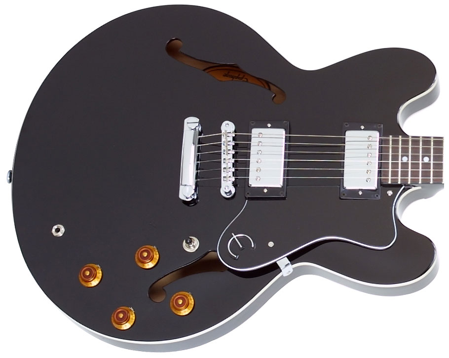 Epiphone Dot Ch - Ebony - Guitare Électrique 1/2 Caisse - Variation 1