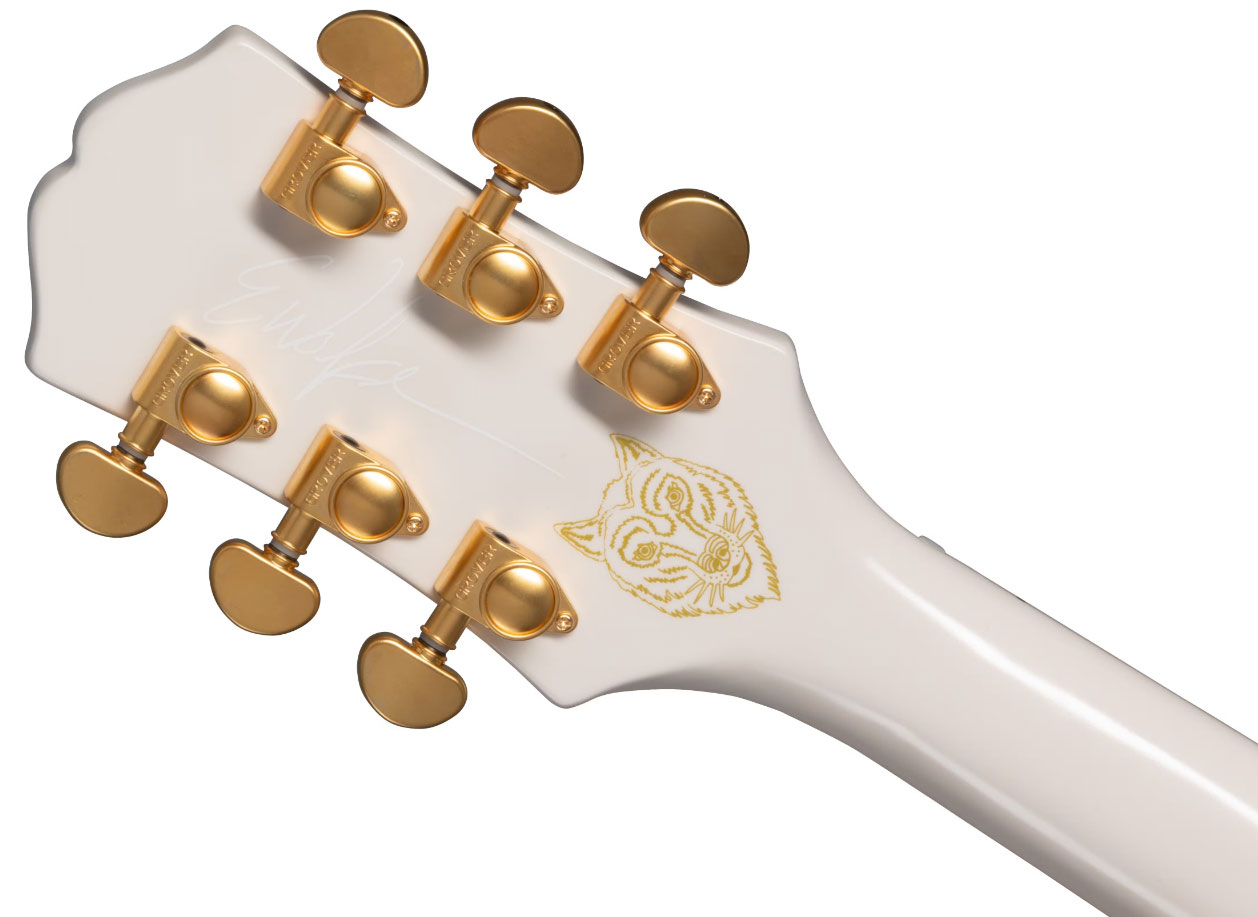 Epiphone Emily Wolfe Sheraton 2h Ht Lau - Aged Bone White - Guitare Électrique 1/2 Caisse - Variation 5