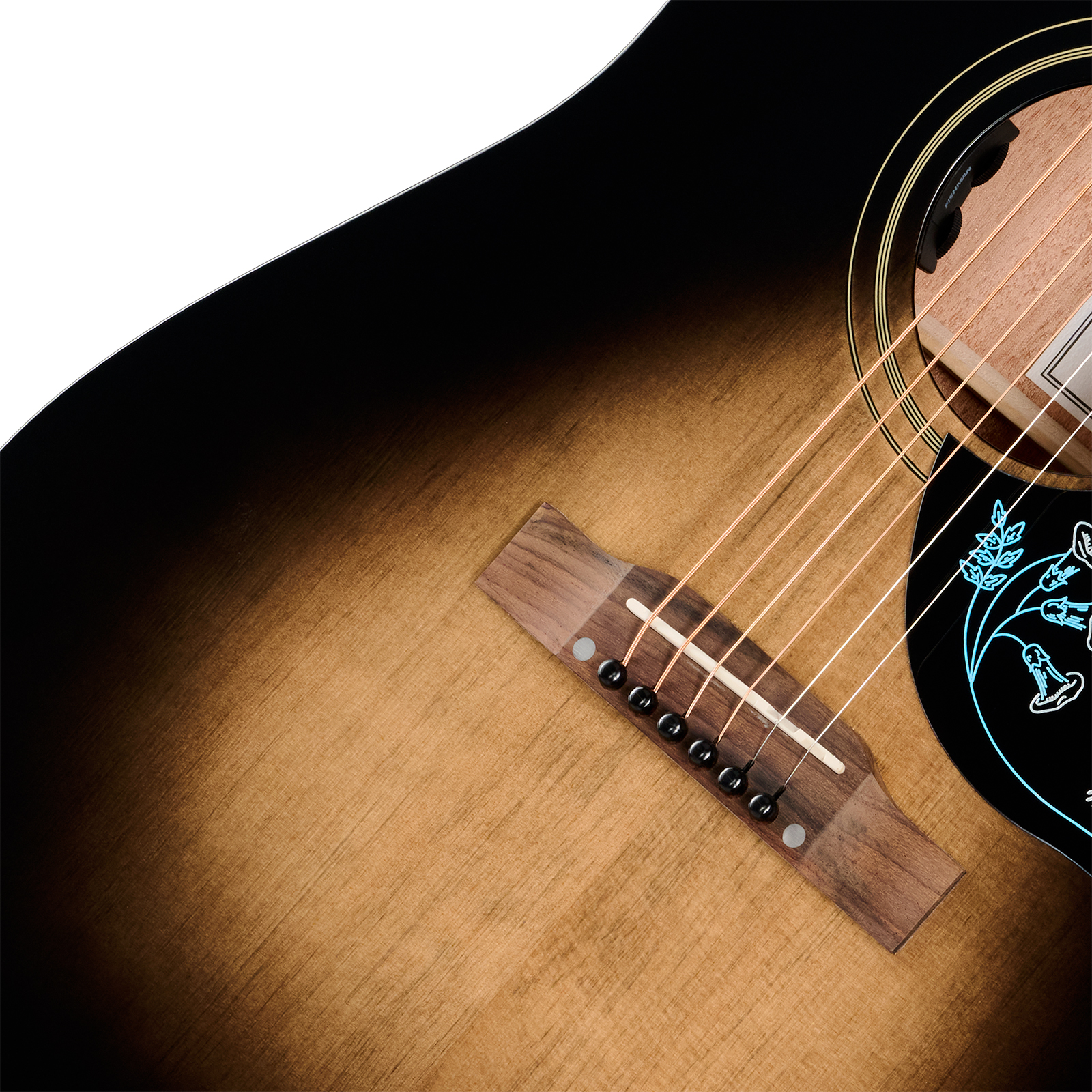 Epiphone Eric Church Hummingbird Dark Signature Dreadnought Shsc Epicea Acajou Rw - Cobra Burst - Guitare Folk - Variation 2