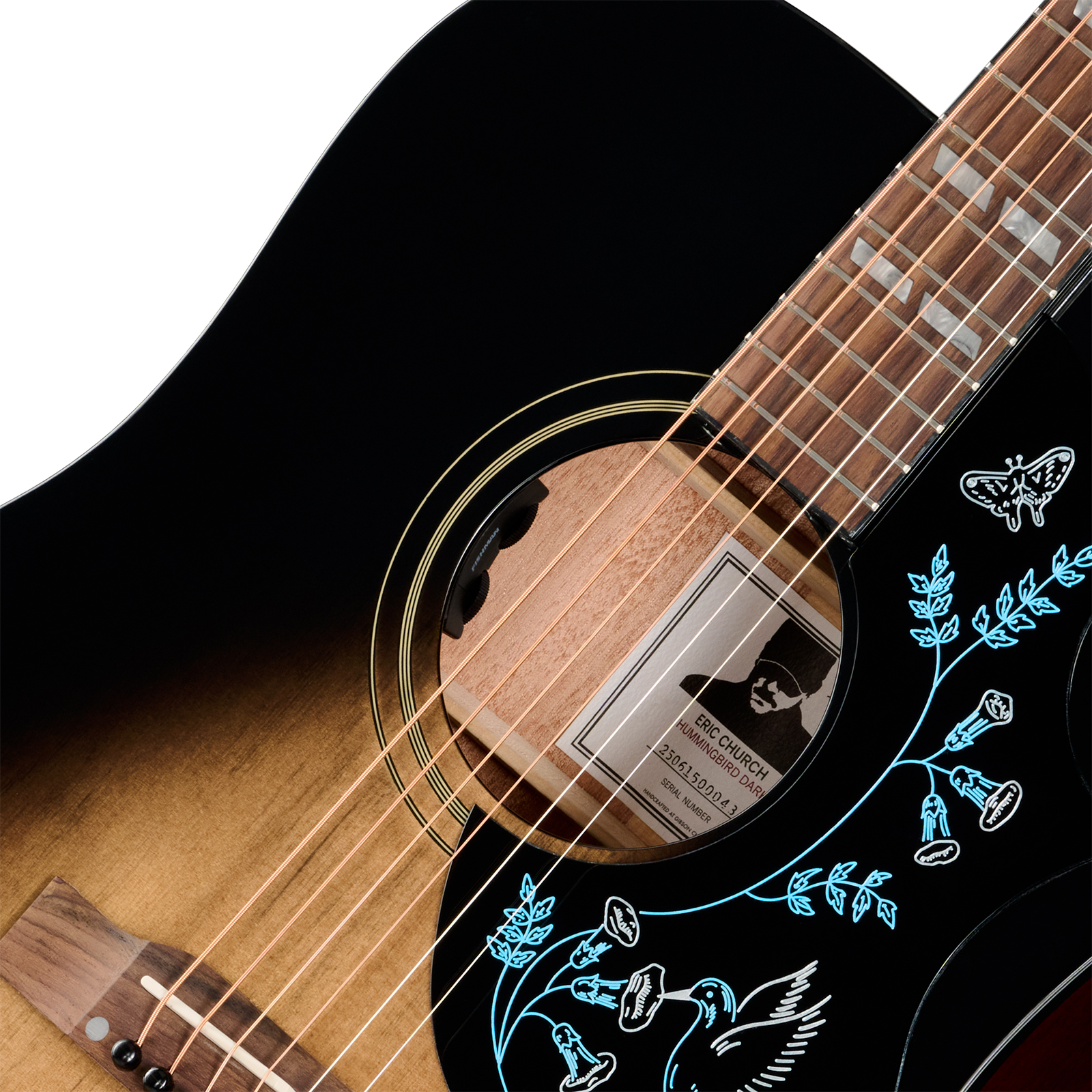 Epiphone Eric Church Hummingbird Dark Signature Dreadnought Shsc Epicea Acajou Rw - Cobra Burst - Guitare Folk - Variation 3