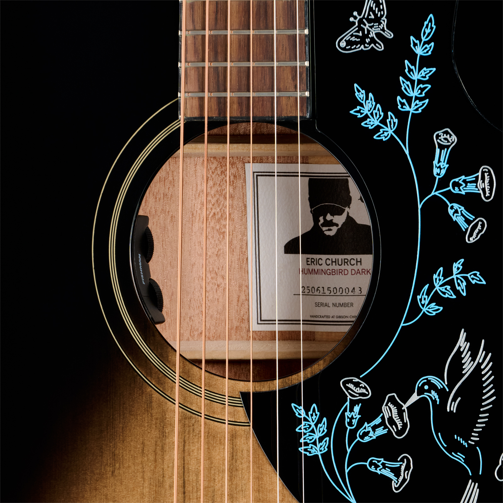 Epiphone Eric Church Hummingbird Dark Signature Dreadnought Shsc Epicea Acajou Rw - Cobra Burst - Guitare Folk - Variation 4