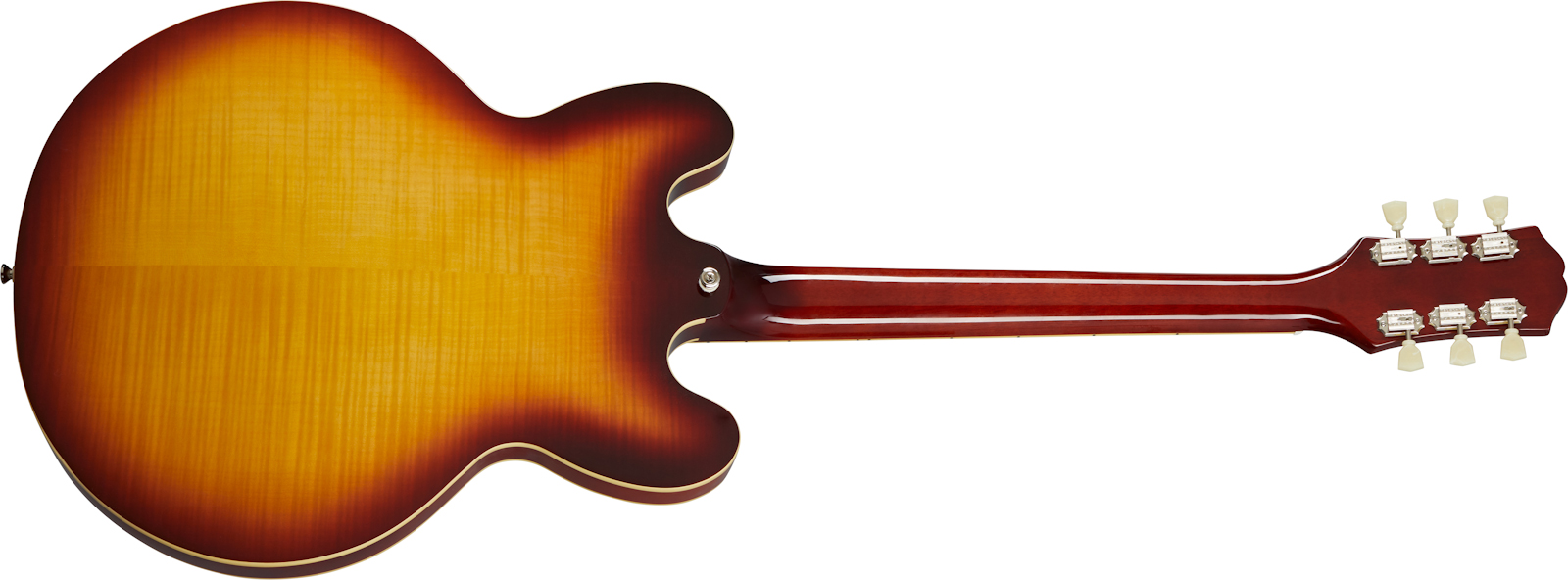 Epiphone Es-335 Figured Inspired By Gibson Original 2h Ht Rw - Raspberry Tea Burst - Guitare Électrique 1/2 Caisse - Variation 1