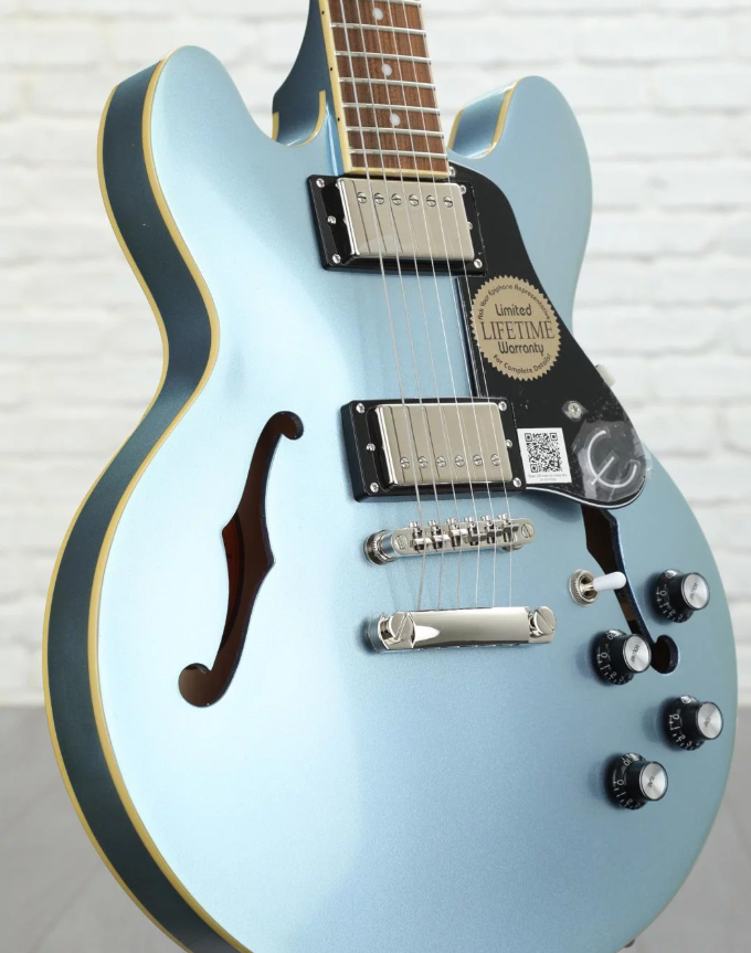 Epiphone Es-339 Pro Hh Ht Pf - Pelham Blue - Guitare Électrique 1/2 Caisse - Variation 2