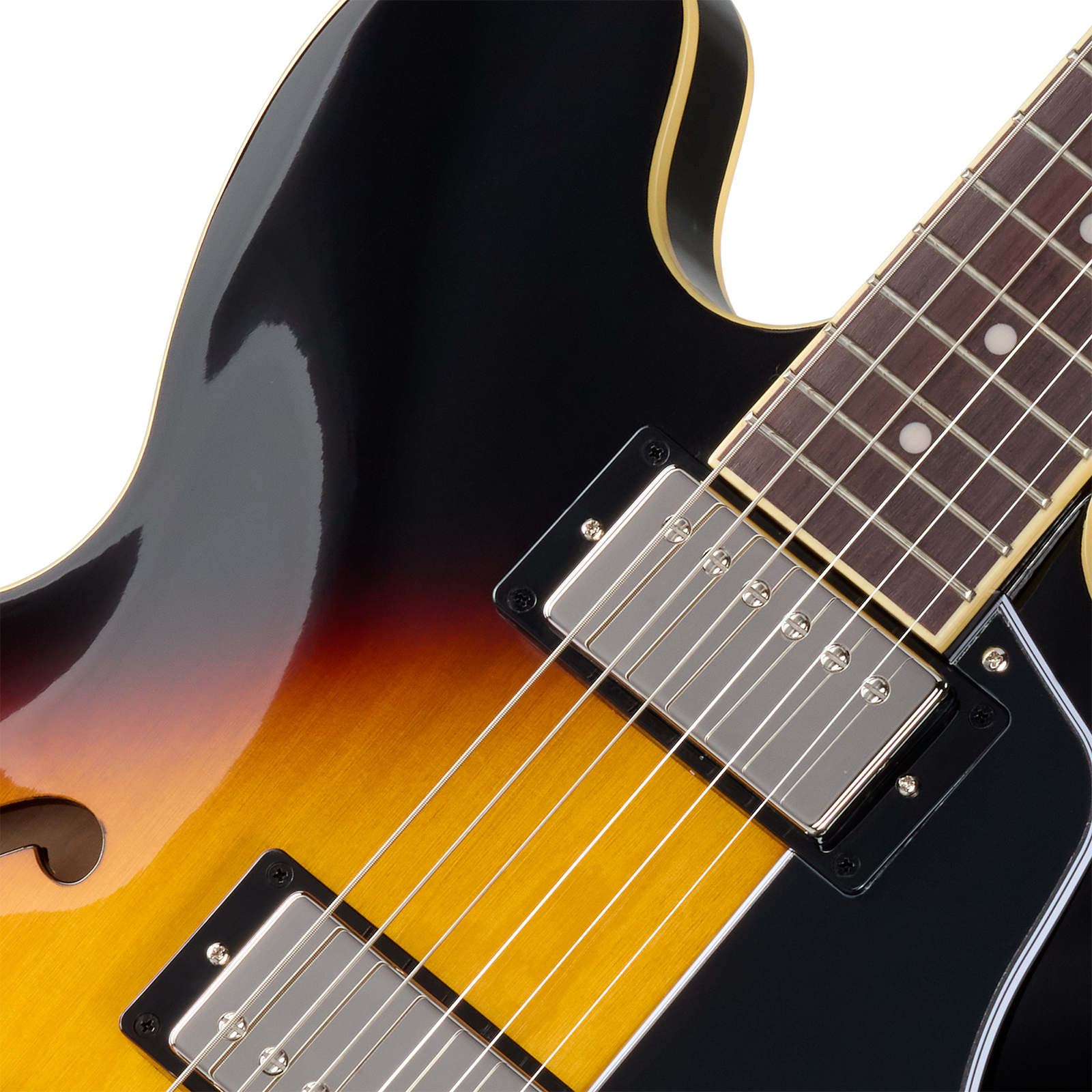 Epiphone Es335 Ibg Original 2h Ht Rw - Vintage Sunburst - Guitare Électrique 1/2 Caisse - Variation 2