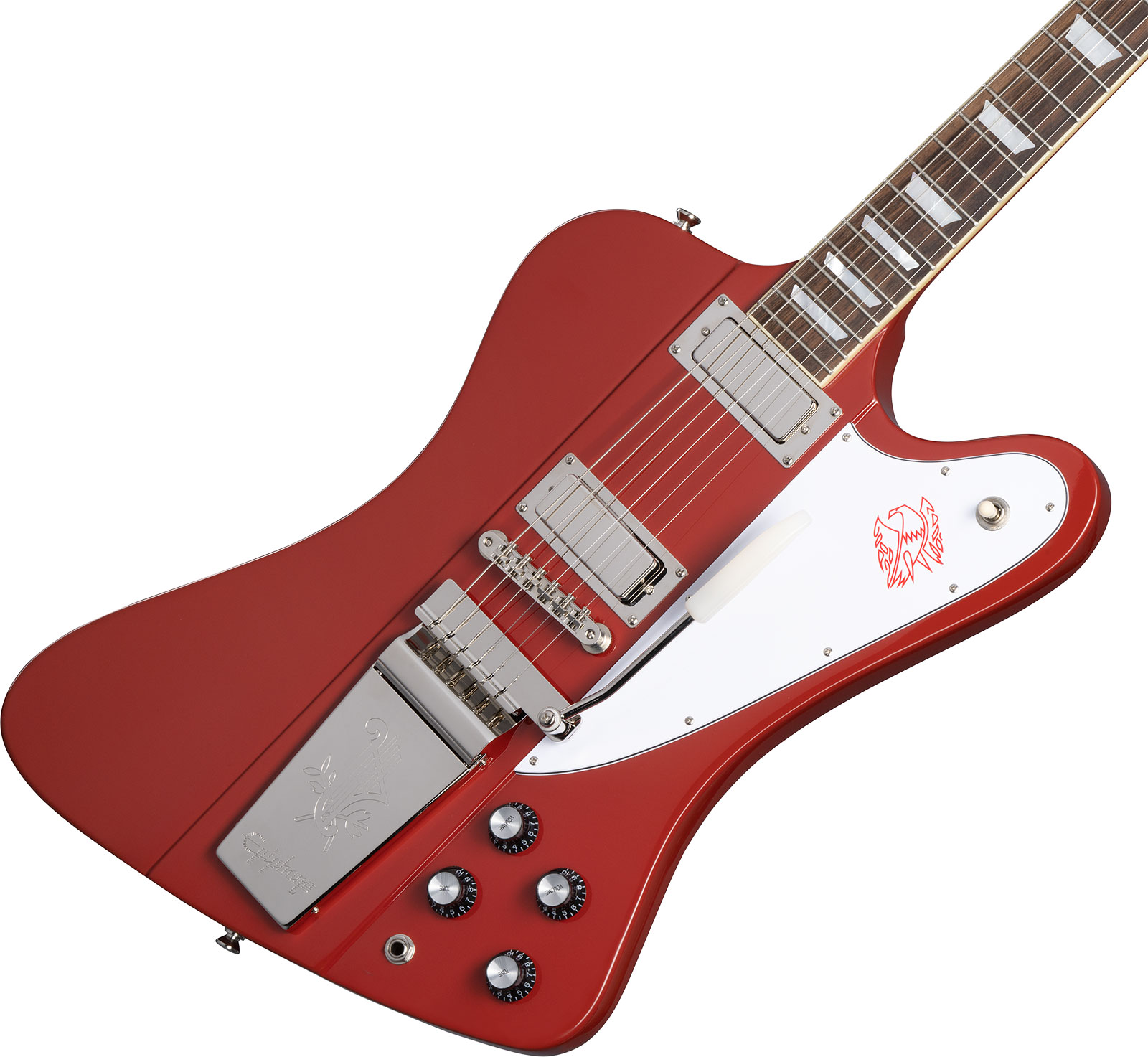Epiphone Firebird V 1963 Maestro Vibrola Inspired By Gibson Custom 2mh Trem Lau - Ember Red - Guitare Électrique RÉtro Rock - Variation 3