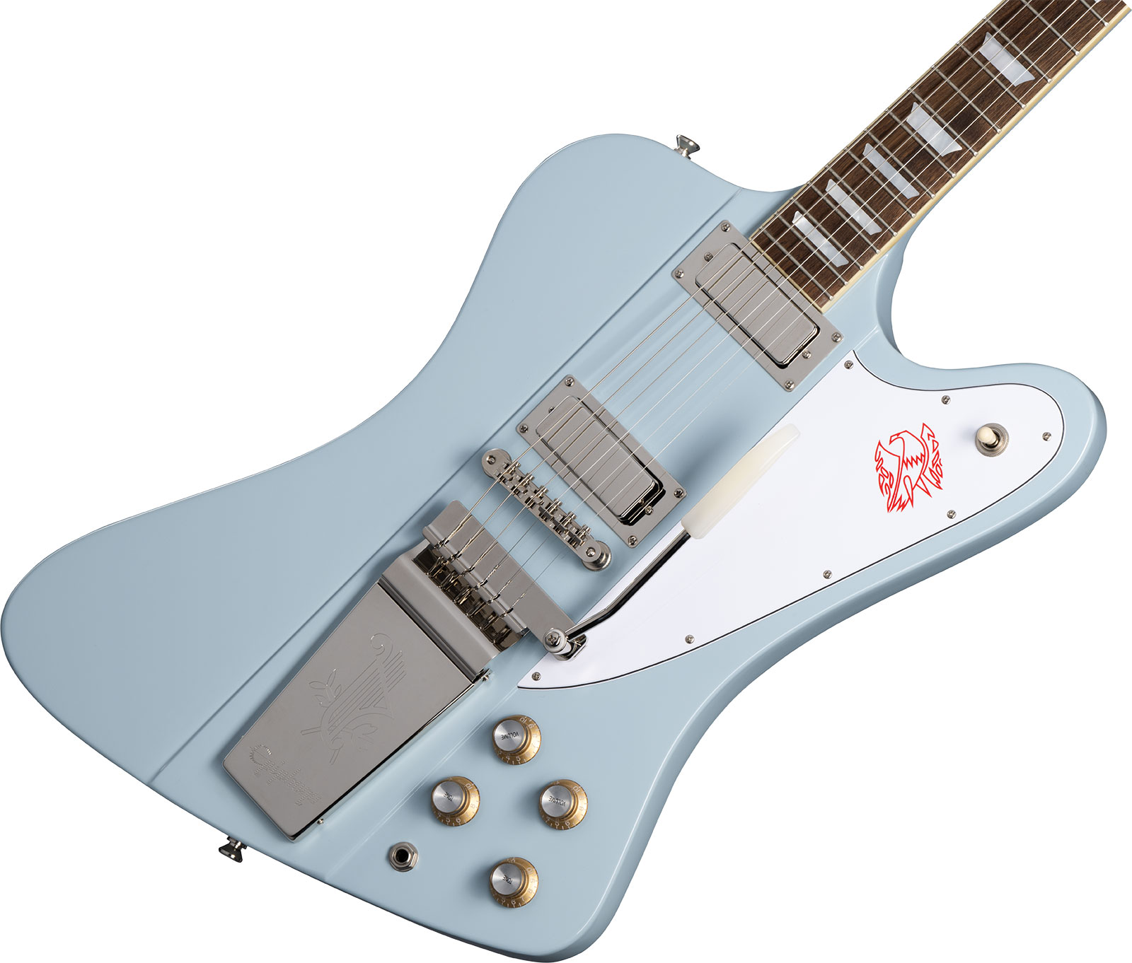 Epiphone Firebird V 1963 Maestro Vibrola Inspired By Gibson Custom 2mh Trem Lau - Frost Blue - Guitare Électrique RÉtro Rock - Variation 3