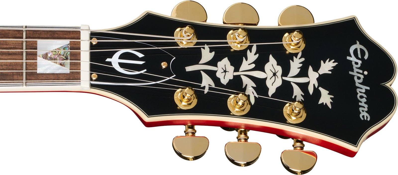 Epiphone Gem Archer Sheraton Masterbilt 2mh Gibson Usa Ht Rw - Cherry Red - Guitare Électrique 1/2 Caisse - Variation 4