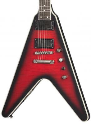Guitare électrique solid body Epiphone Dave Mustaine Flying V Prophecy - Aged dark red burst