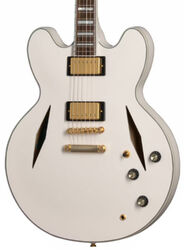 Guitare électrique 1/2 caisse Epiphone Emily Wolfe Sheraton - Aged bone white