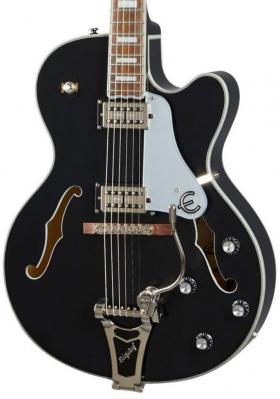 Guitare électrique 3/4 caisse & jazz Epiphone Emperor Swingster - Black aged gloss