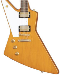 Guitare électrique gaucher Epiphone Original 1958 Explorer Korina White Pickguard LH - Aged natural