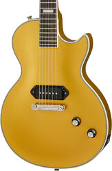 Guitare électrique single cut Epiphone Jared James Nichols Gold Glory Les Paul Custom Ltd - Double gold vintage aged