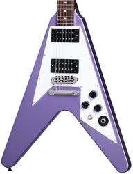 Guitare électrique signature Epiphone Kirk Hammett 1979 Flying V - Purple metallic