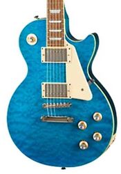 Guitare électrique single cut Epiphone Original Les Paul Standard 60s Quilt Top Ltd - translucent blue