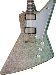 Guitare électrique métal Epiphone Lzzy Hale Explorer Custom - Black diamond holographic sparkle