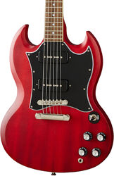 Guitare électrique rétro rock Epiphone SG Classic Worn P-90 - Satin cherry