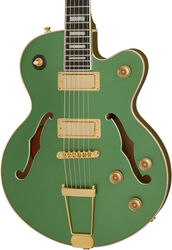 Guitare électrique 1/2 caisse Epiphone Uptown Kat ES - Emerald green metallic