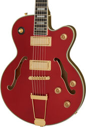Guitare électrique 1/2 caisse Epiphone Uptown Kat ES - Ruby red metallic