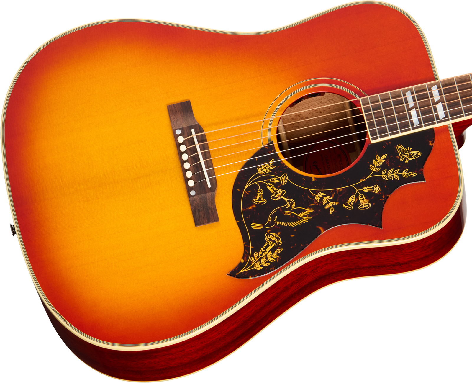 Epiphone Hummingbird 1960 Reissue Inspired By Gibson Dreadnought Epicea Acajou Rw - Heritage Cherry Sunburst - Guitare Folk - Variation 2