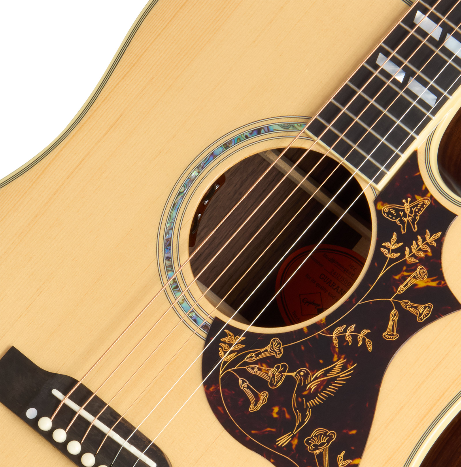Epiphone Hummingbird Deluxe Ec Inspired By Gibson Dreadnought Cw Epicea Palissandre Eb - Natural - Guitare Folk - Variation 3