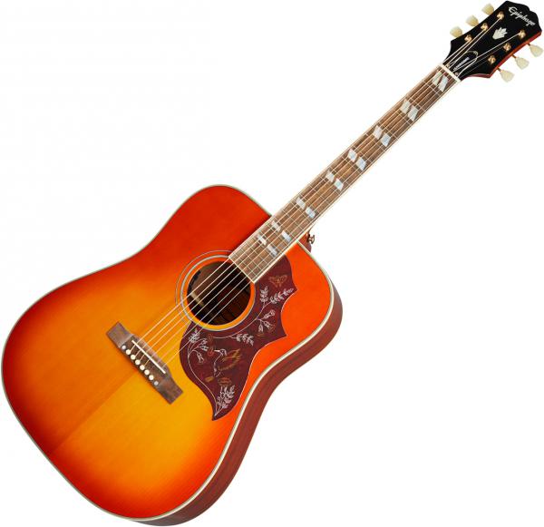 Guitare electro acoustique Epiphone Inspired by Gibson Hummingbird - aged cherry sunburst