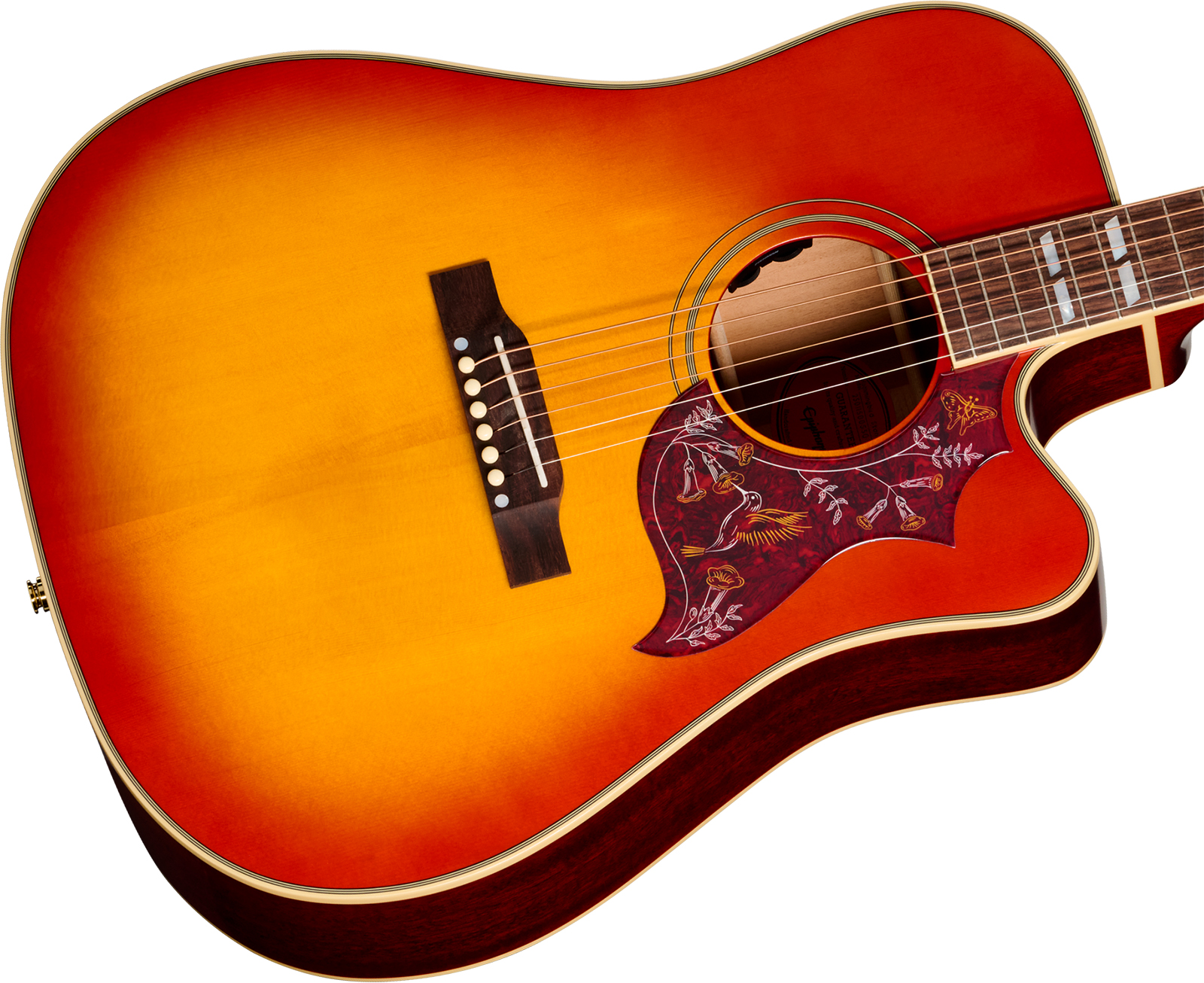 Epiphone Hummingbird Standard Ec Ibg Dreadnought Cw Epicea Acajou Rw - Cherry Sunburst - Guitare Folk - Variation 2