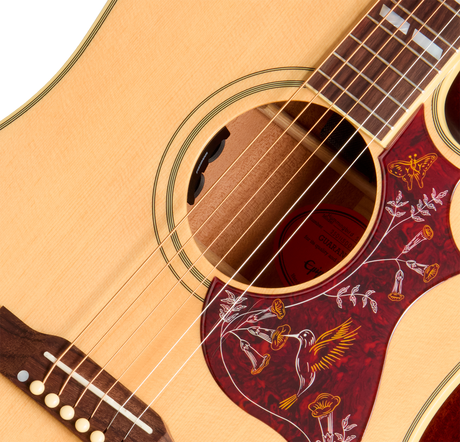 Epiphone Hummingbird Standard Ec Ibg Dreadnought Cw Epicea Acajou Rw - Natural - Guitare Folk - Variation 3