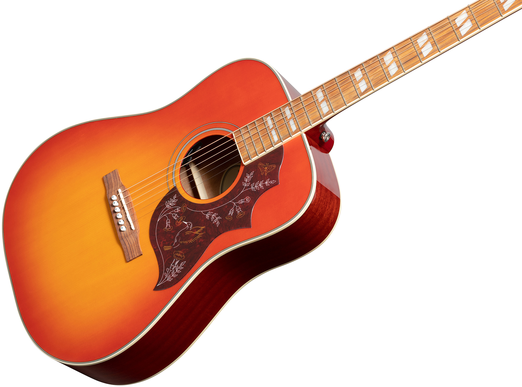 Epiphone Hummingbird Studio Dreadnought Epicea Acajou Pf - Faded Cherry - Guitare Electro Acoustique - Variation 3