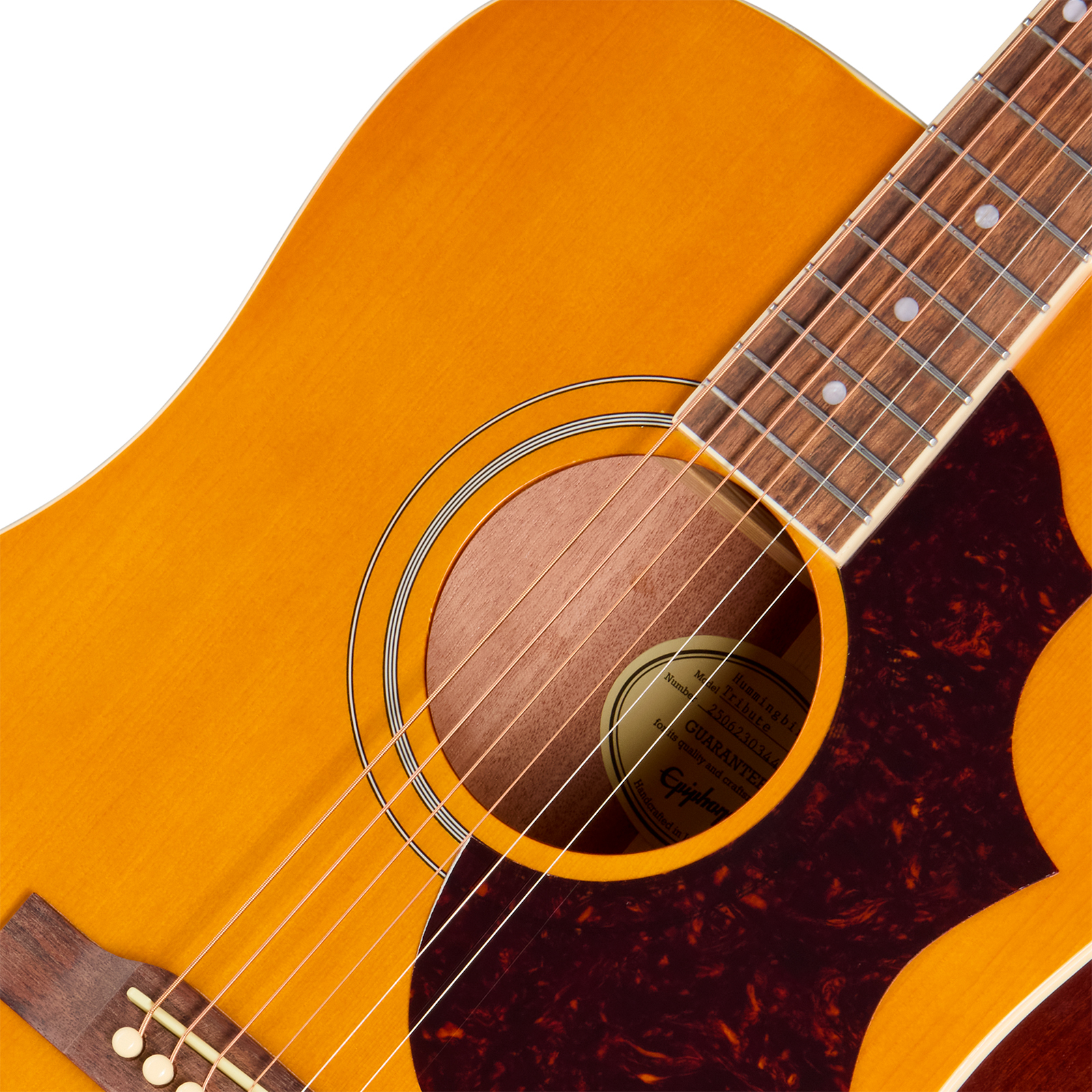 Epiphone Hummingbird Tribute Dreadnought Shsc Epicea Acajou Lau - Antique Natural - Guitare Folk - Variation 2