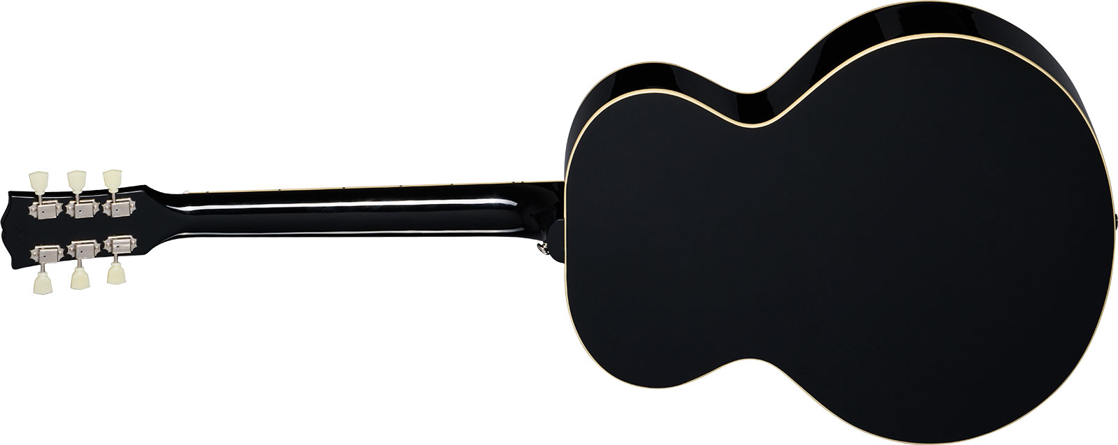 Epiphone J180 Ls Inspired By Jumbo Epicea Acajou Lau - Ebony - Guitare Electro Acoustique - Variation 1