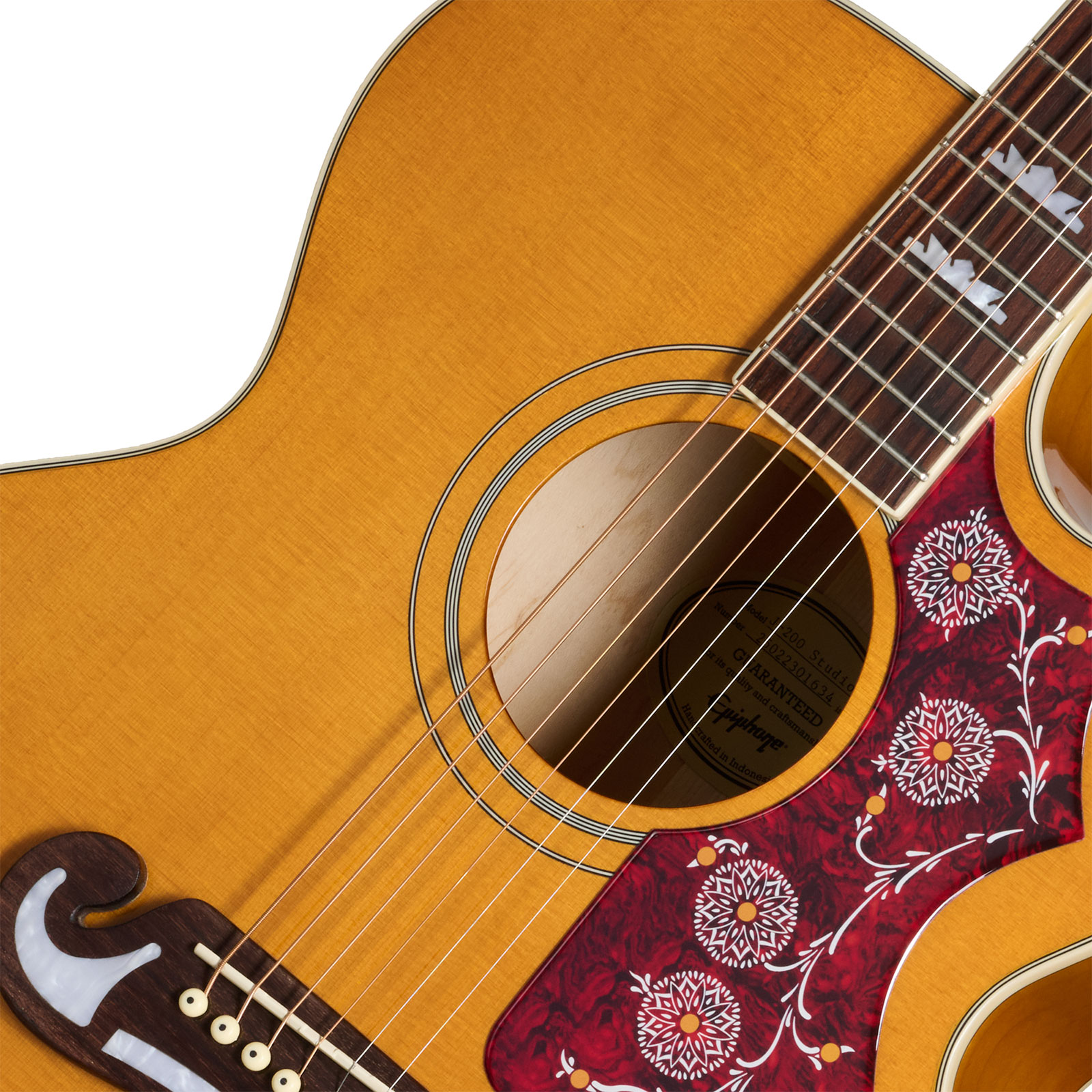 Epiphone J200 Studio Ec Lh Gaucher Ibg Jumbo Cw Epicea Acajou Rw - Natural - Guitare Folk - Variation 2