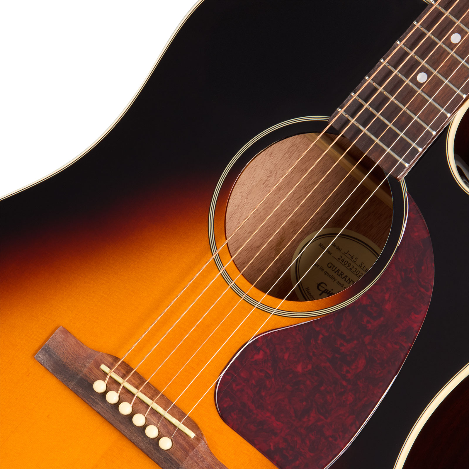 Epiphone J45 Studio Ec Ibg Dreadnought Cw Epicea Acajou Rw - Vintage Sunburst - Guitare Folk - Variation 2