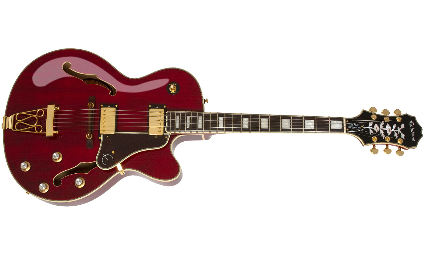 Epiphone Joe Pass Emperor Ii Pro 2018 Signature Hh Ht Pf - Wine Red - Guitare Électrique 3/4 Caisse & Jazz - Variation 1