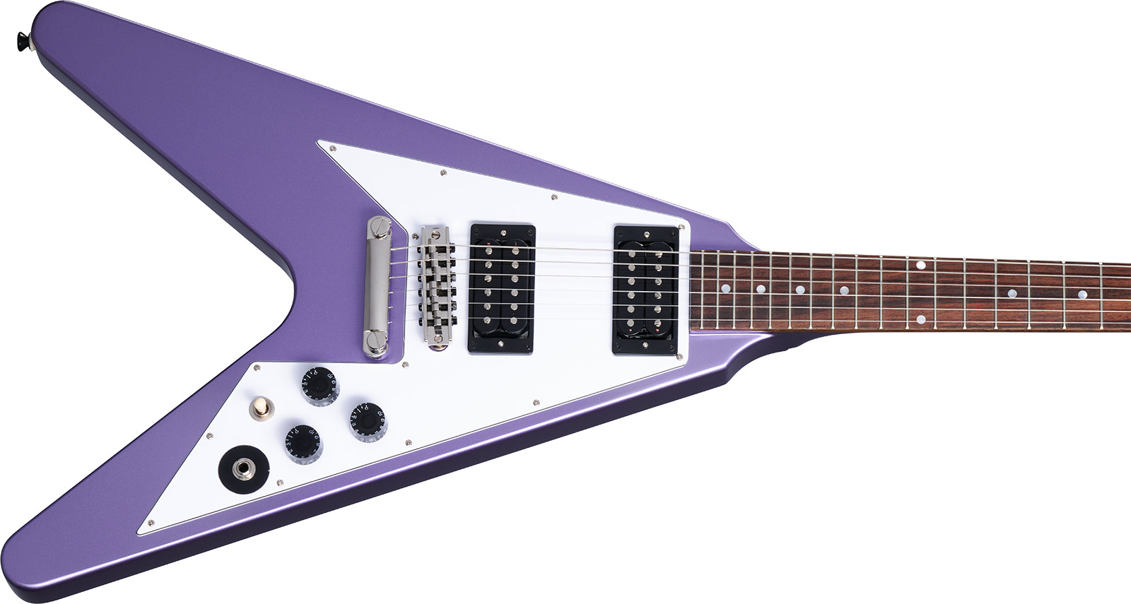 Epiphone Kirk Hammett Flying V 1979 Signature 2h Gibson  Ht Rw - Purple Metallic - Guitare Électrique Signature - Variation 3