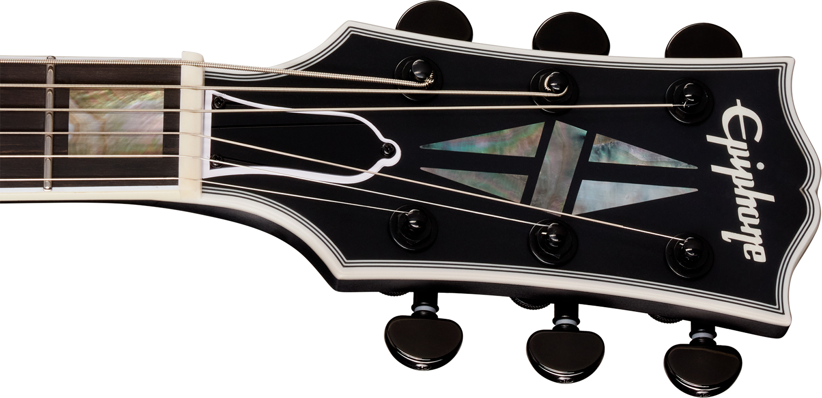 Epiphone Les Paul Baritone Prophecy Modern 2h Fishman Fluence Ht Eb - Obsidian Storm Satin - Guitare Électrique Baryton - Variation 5