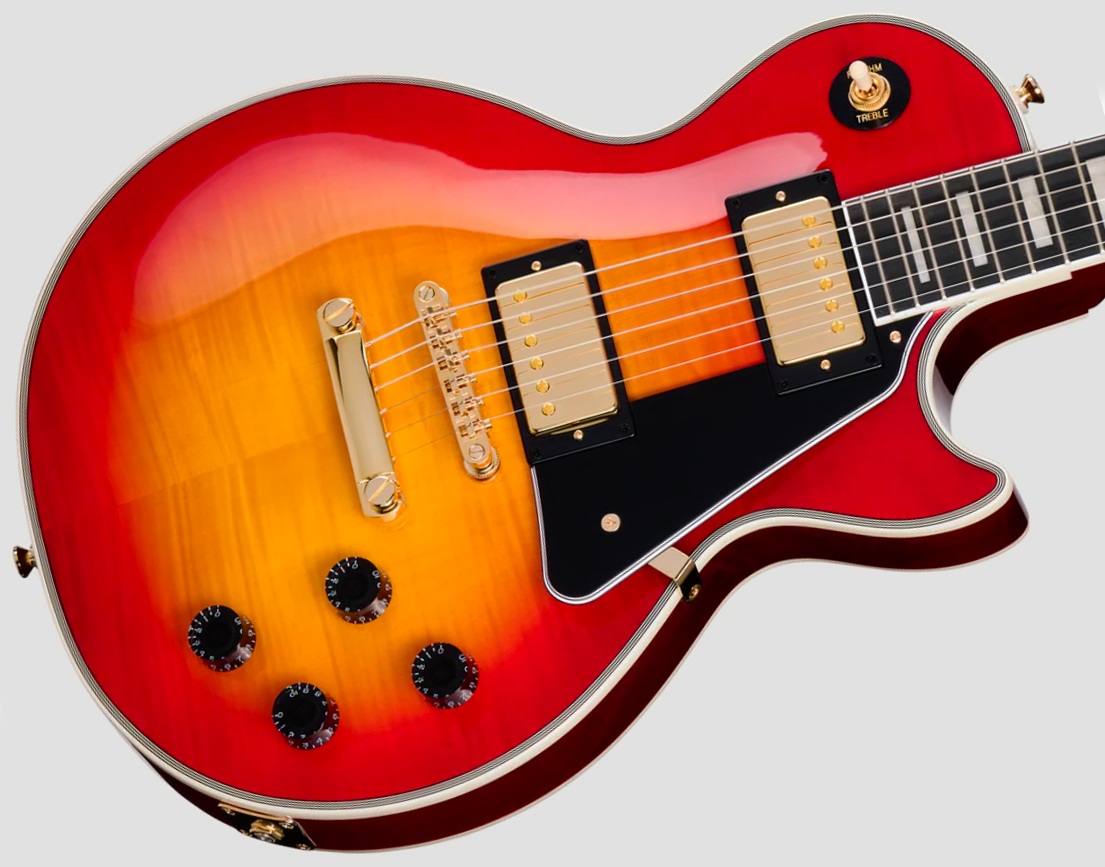 Epiphone Les Paul Custom Ibg Ltd 2h Ht Eb - Heritage Cherry Sunburst - Guitare Électrique Single Cut - Variation 3