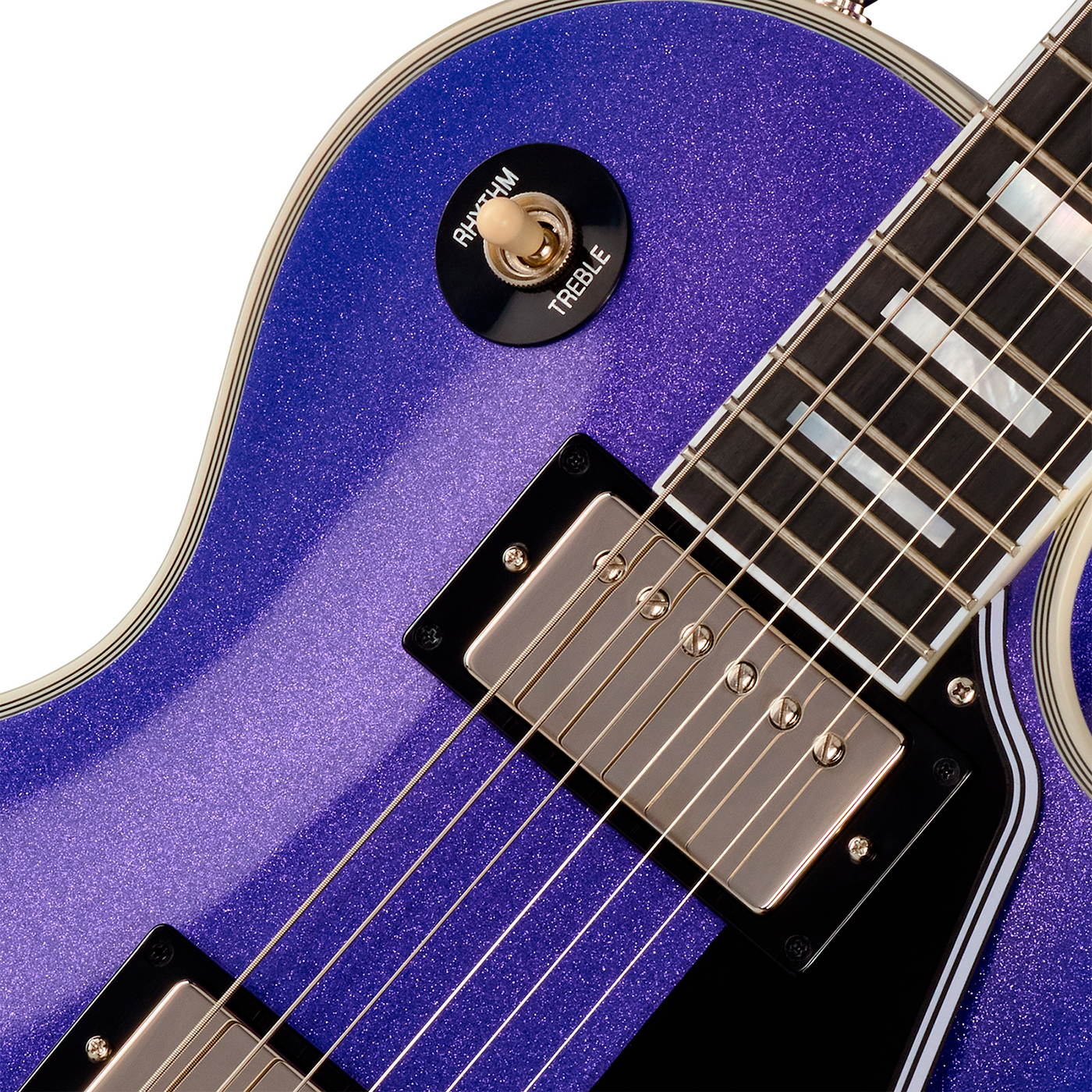 Epiphone Les Paul Custom Igc 2h Gibson Ht Eb - Amethyst Sparkle - Guitare Électrique Single Cut - Variation 2