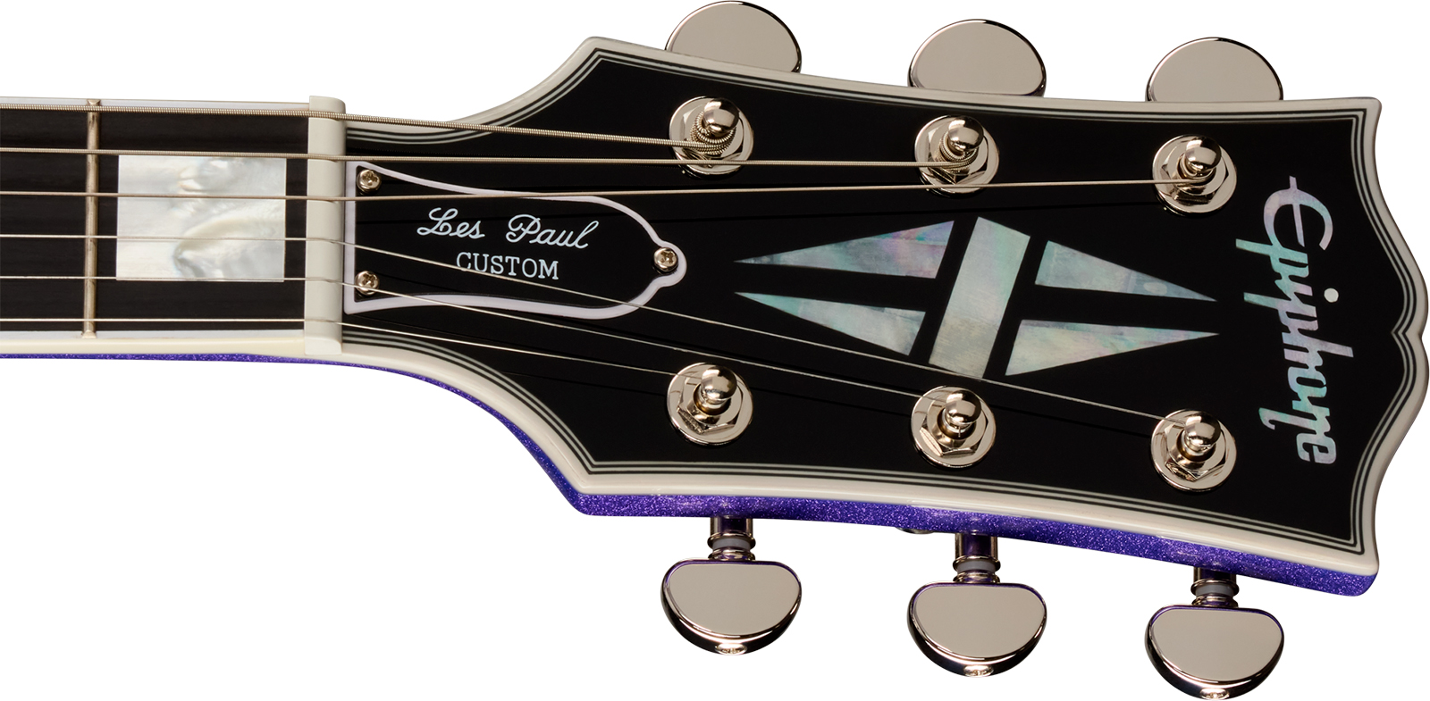 Epiphone Les Paul Custom Igc 2h Gibson Ht Eb - Amethyst Sparkle - Guitare Électrique Single Cut - Variation 4