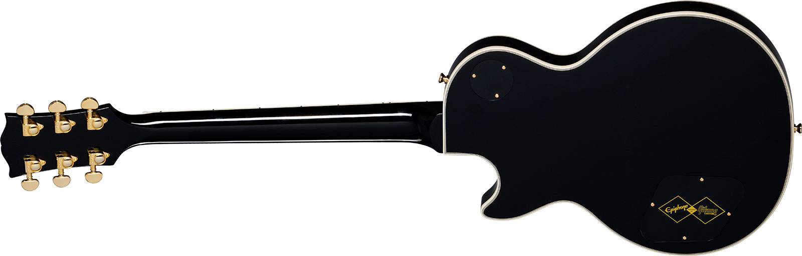 Epiphone Les Paul Custom Inspired By 2h Ht Eb - Ebony - Guitare Électrique Single Cut - Variation 1
