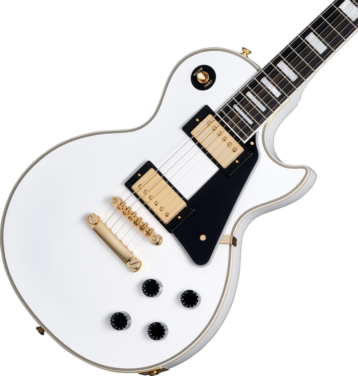 Epiphone Les Paul Custom Inspired By 2h Ht Eb - Alpine White - Guitare Électrique Single Cut - Variation 3