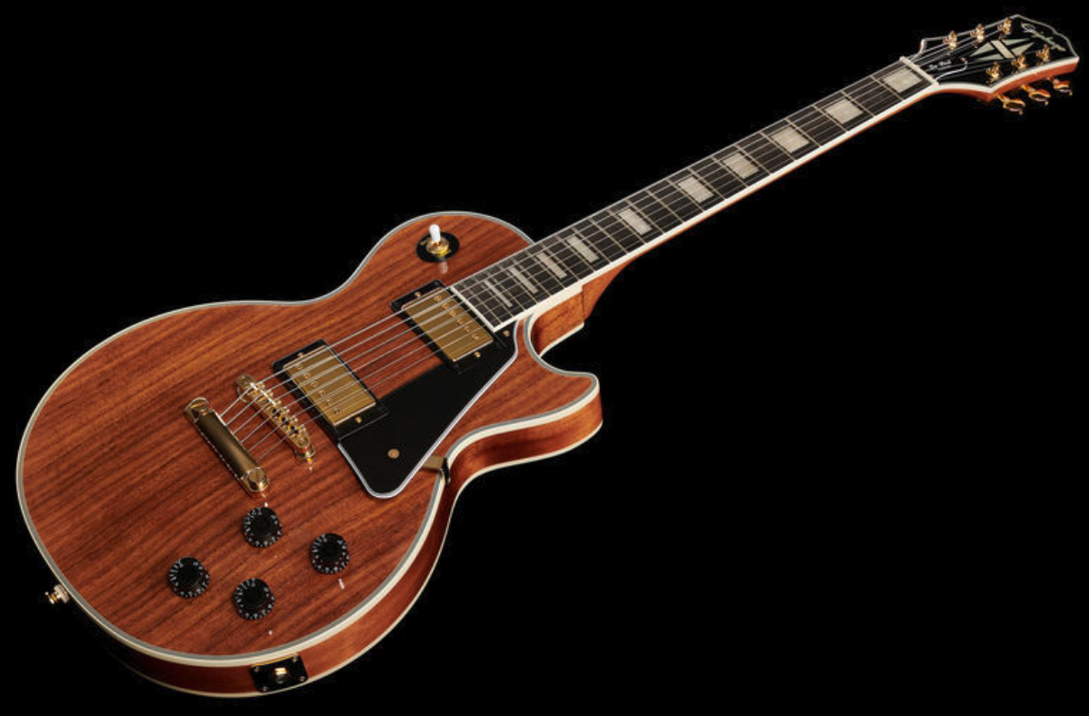 Epiphone Les Paul Custom Koa 2h Ht Eb - Natural - Guitare Électrique Single Cut - Variation 1