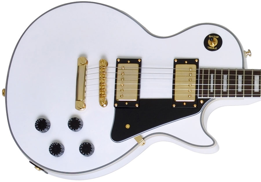 Epiphone Les Paul Custom Pro Gh - Alpine White - Guitare Électrique Single Cut - Variation 2