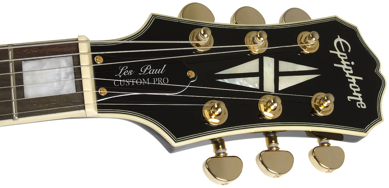 Epiphone Les Paul Custom Pro Gh - Ebony - Guitare Électrique Single Cut - Variation 3