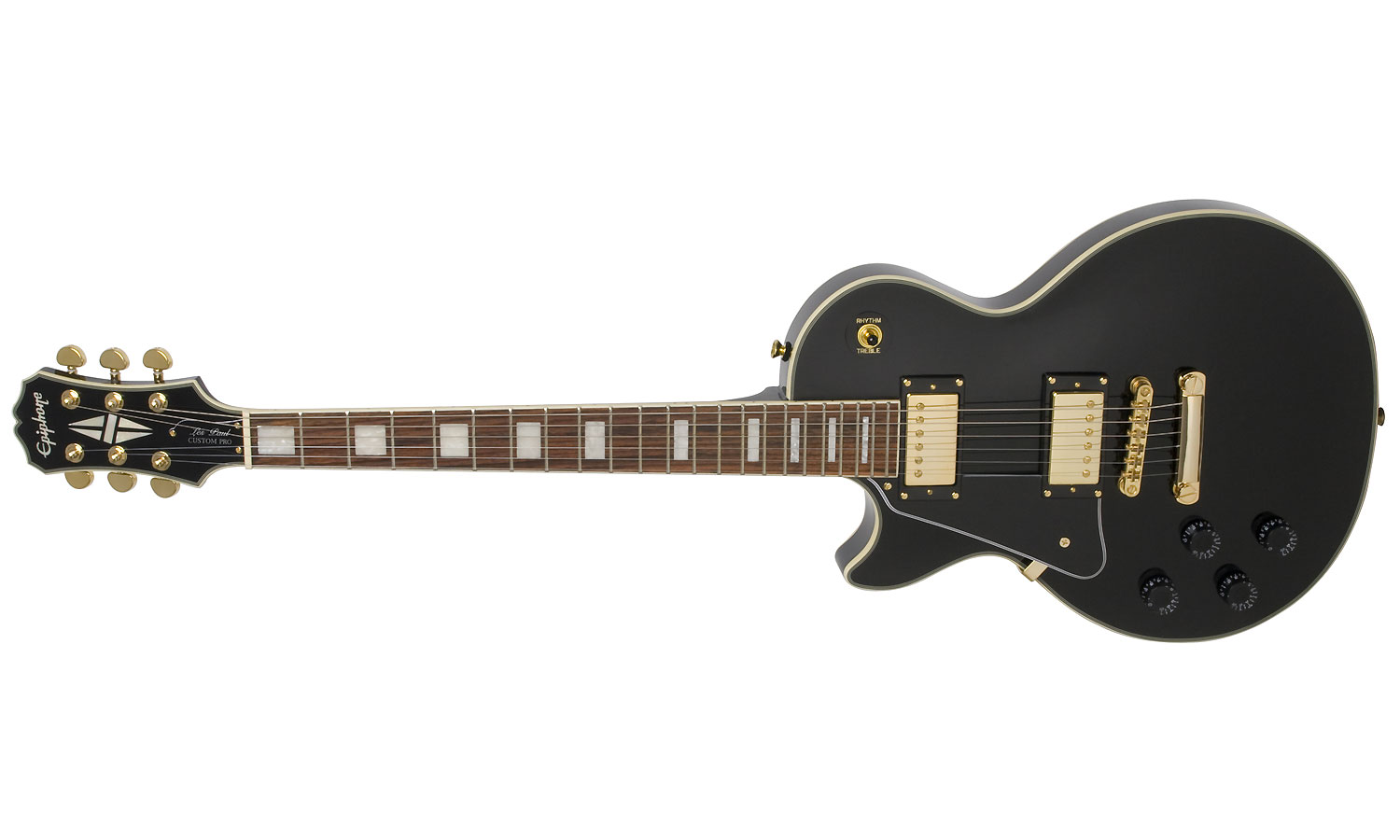 Epiphone Les Paul Custom Pro Lh Gaucher - Ebony - Guitare Électrique Gaucher - Variation 1