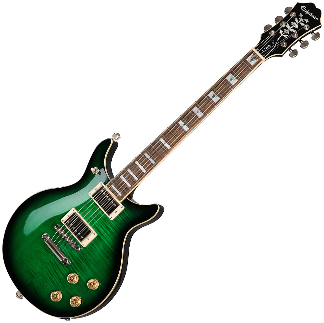 Guitare électrique solid body Epiphone Les Paul DC PRO 2019 wild ivy vert
