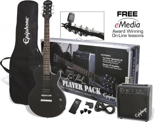 Pack guitare électrique Epiphone Les Paul Player Pack - Ebony